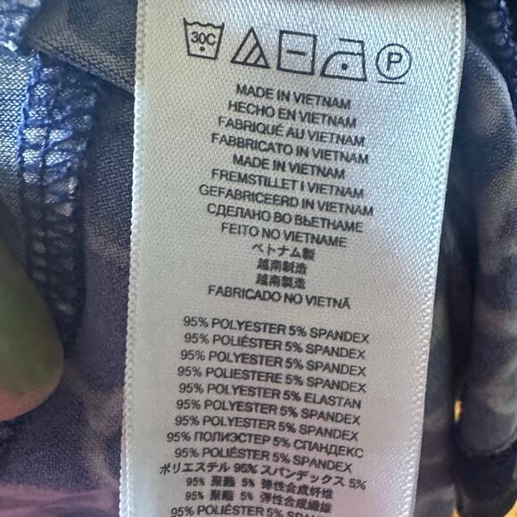 Michael Michael Kors Blue Chain Print Wrap Dress – Short Sleeve Belted – Size PL - Picture 2 of 7